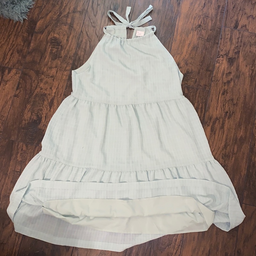 Green tiered dress.